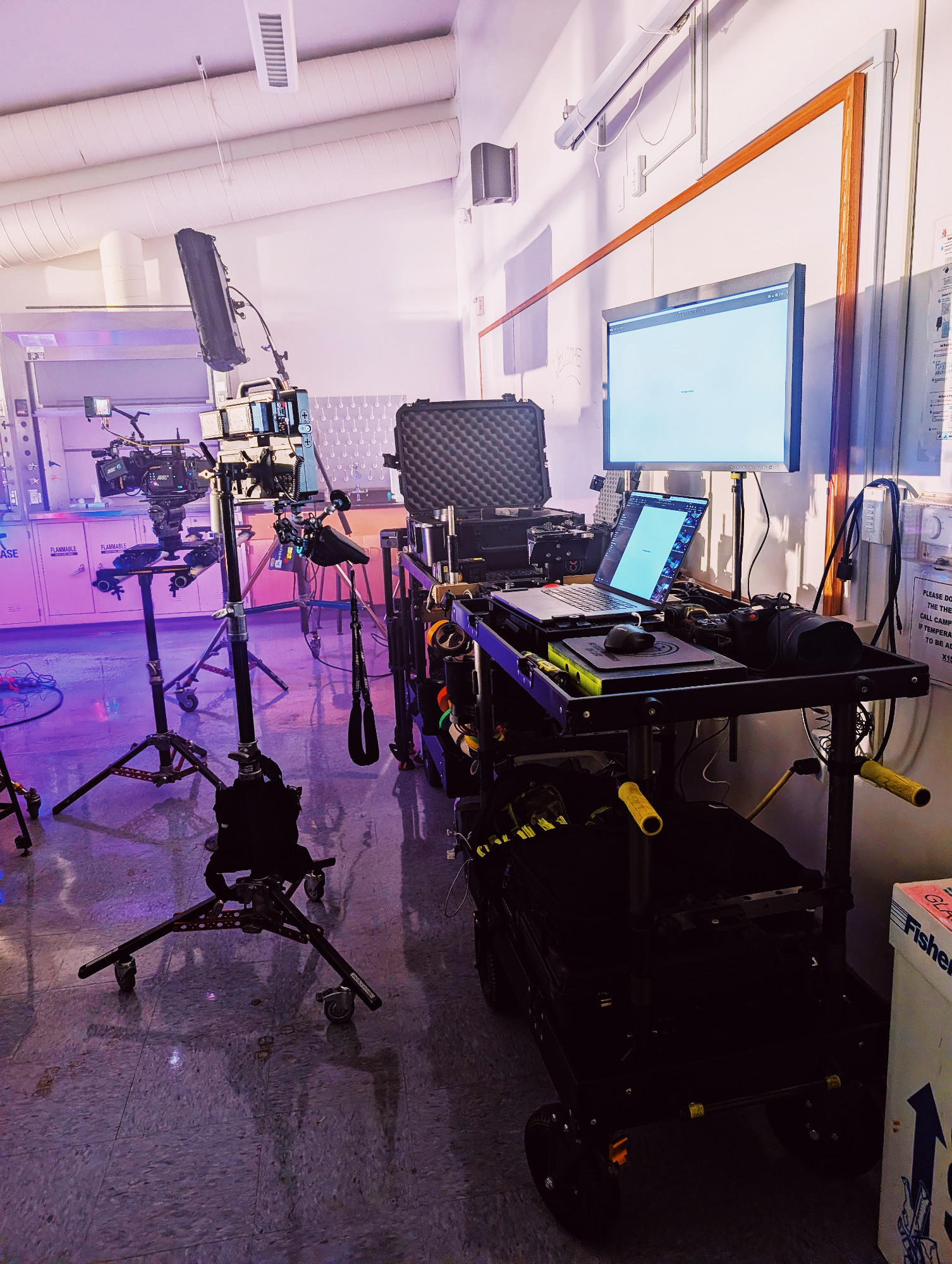 Production carts on location